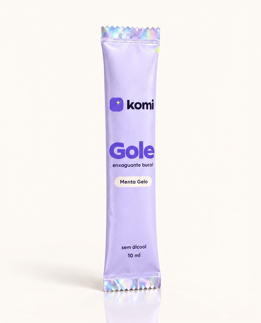Gole Menta Gelo, sachê de 10 ml de enxaguante bucal sem álcool
