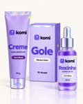 Kit Rotina + Gole Komi: Creme Komi Uva Roxa, caixa de Gole Menta Gelo com 10 doses e Roxinho