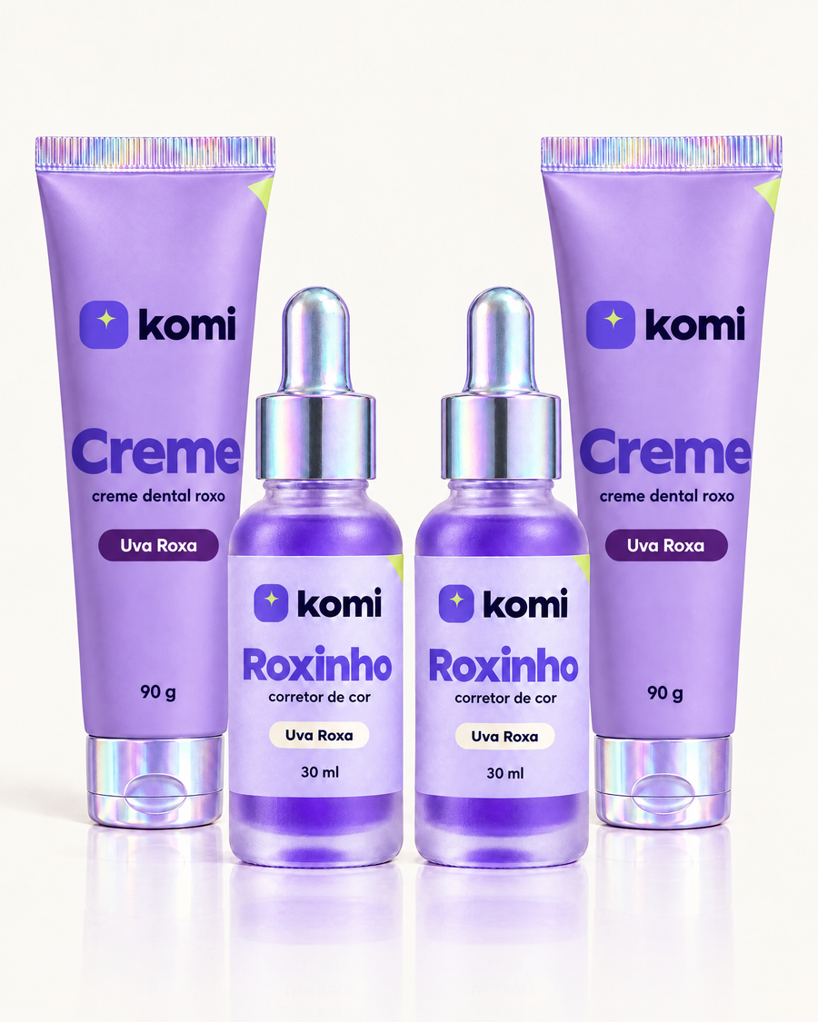 Kit Dupla Roxa Komi: dois Roxinhos e dois Cremes Komi Uva Roxa, pra dividir